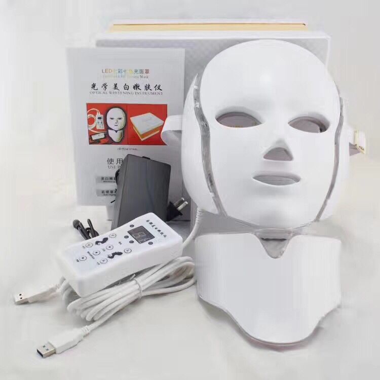 Светодиодная LED маска с функцией микротоков и накладкой для шеи_2