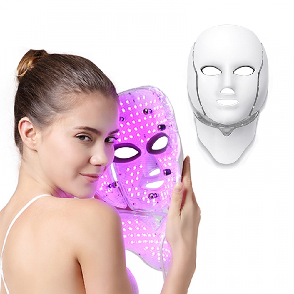 Светодиодная LED маска с функцией микротоков и накладкой для шеи_9